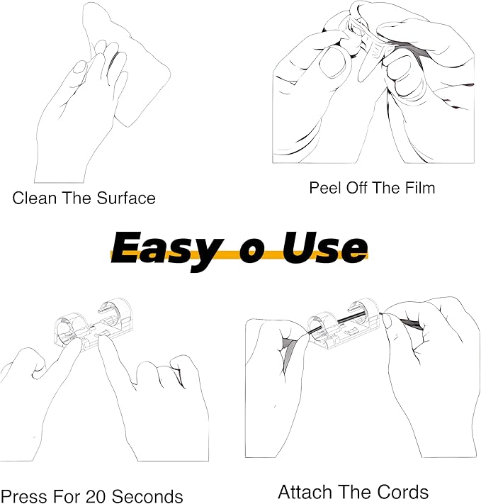 100pcs Clear Adhesive Cable Clips,Wire Clips Cord Holder Cable Management Finisher Wire clamp for Light,Desk,Desk,Wall,TV PC Ethernet Wire Hider for Cords Max.1/4"