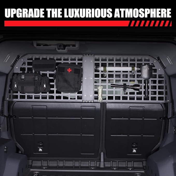 Dog Car Barrier & Trunk Cargo Rack Compatible with Ineos Grenadier 2020-2026, Travel Car Dog Barrier Net Partition Door Restraint Fence, Guard Blocks Access to Front Seats