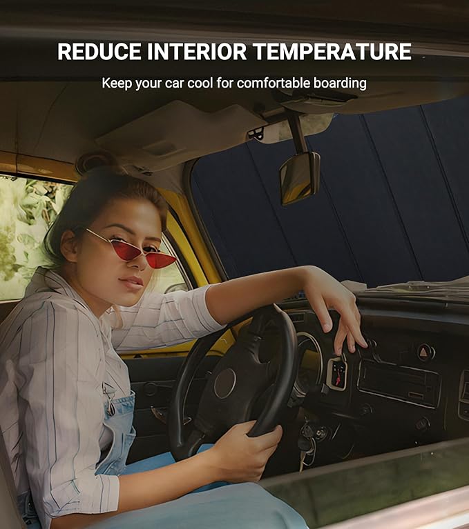 Pigenius Windshield Sunshade for Mercedes-Benz GLC SUV 2016-2022 Custom Front Window Shade - Metallic