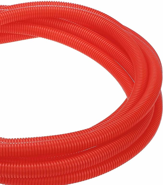 DMiotech 100ft Wire Loom Split Tubing 5/8 Inch(15.9mm) ID, Cord Protectors from Pet Flexible Conduit Cable Management for Office Home Garden, Red