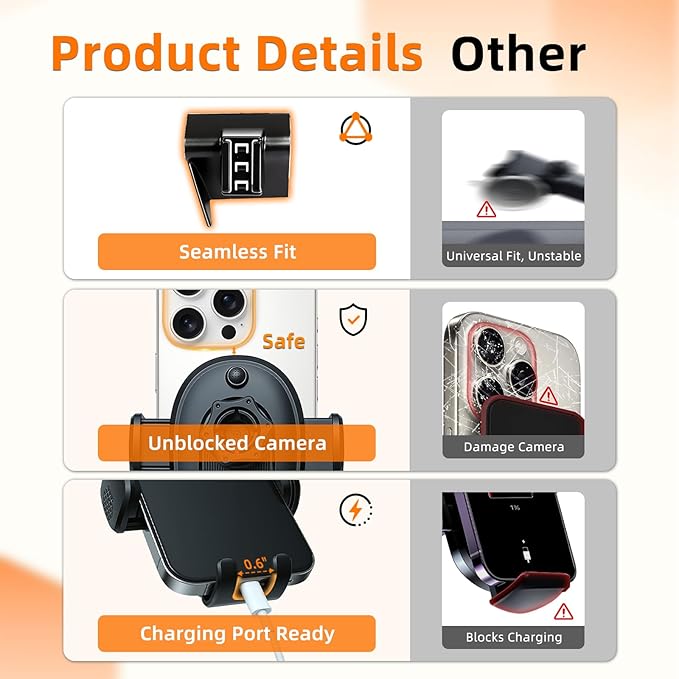 Car Phone Holder for Toyota Camry (2021-2023 2024), Dashboard Phone Mount, 360 Phone Holder Rotating, Hands Free Mobile Holder, Car Mount for iPhone, Samsung & Android, 2022 Camry Interior Accessories