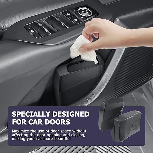 LUWU Car Trash Can Compatible with 2023 2024 2025 Toyota Prius/2024 2025 Prius Prime Interior Accessories Car Trash with Lid Portable Mini Trash Dustbin Garbage Trash Bin Car Waste Bin Leak-proof 2PCS