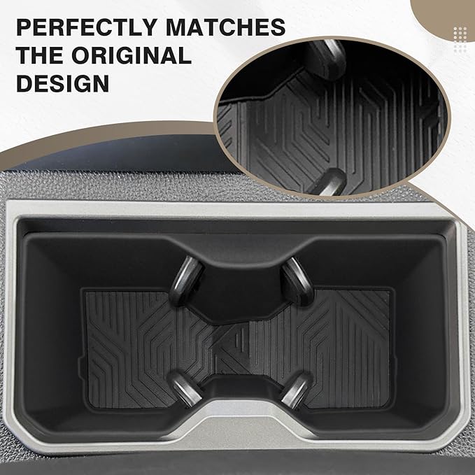Muslogy Center Console Organizer for 2024 2025 2026 Toyota Tacoma Accessories Middle Console Silicone Insert Beside Handbrake & Cup Holder Inserts 2PCS & Passenger Side Hanging Box (B Style)