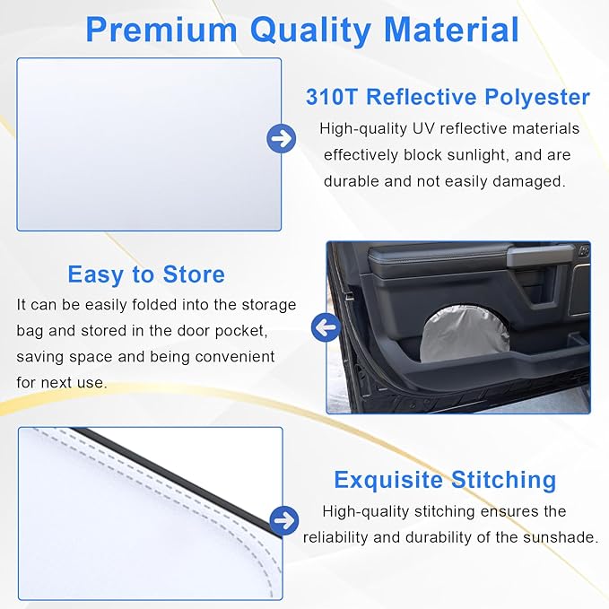 Car Windshield Sun Shade for Honda CR-V 2017-2022, Premium 310T Reflective Polyester UV Blocker, Lightweight Foldable Sun Visor with Storage Pouch