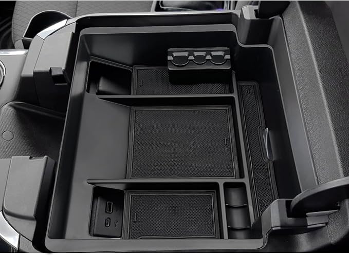 JOJOMARK Center Console Organizer Tray fits for 2022-2025 GMC Sierra/Chevy Silverado 1500 Accessories,2024-2025 Silverado/Sierra 2500HD 3500HD (Wireless Charging With Full Console w/Bucket Seats Only)