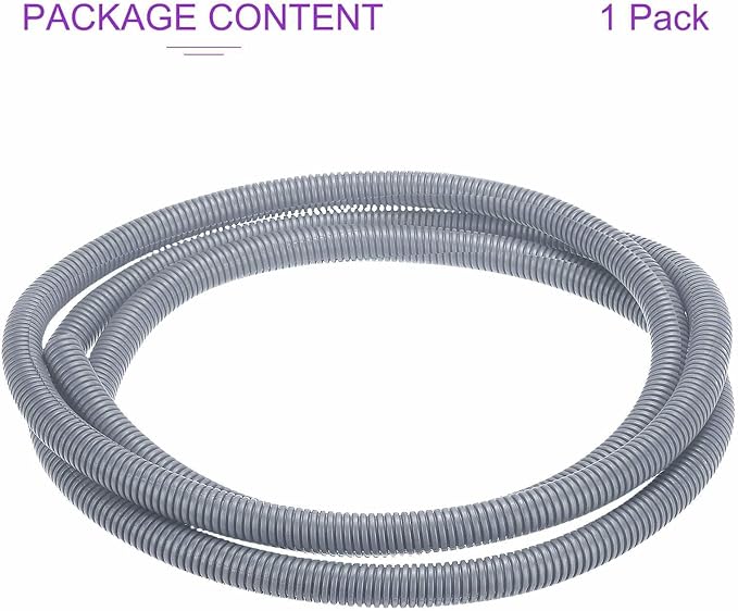 DMiotech 50ft Wire Loom Split Tubing 1/2 Inch(12.7mm) ID, Cord Protectors from Pet Flexible Conduit Cable Management for Office Home Garden, Gray