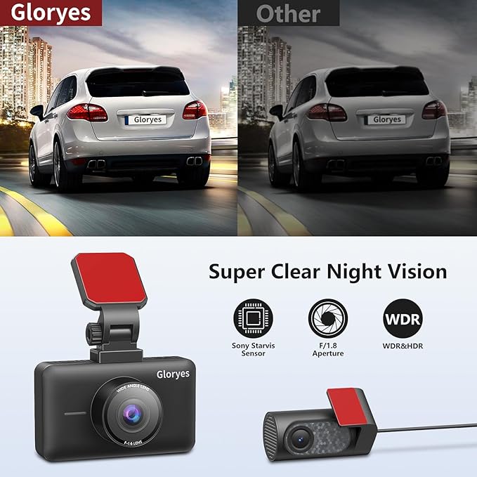 2025 4K Dash Cam Pro Car Camera - Dash Cam Front and Rear,4K/3840 True Dash Camera for Cars,Dash Cams 3.0'' IPS Screen,IR Night Vision,24H Parking,Loop Recording,Free 32G SD Card,Support 512GB