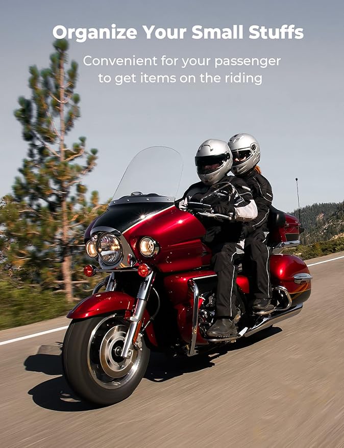 KEMIMOTO Motorcycle Backrest Bag Sissy Bar Driver Backrest Bags Organizer Kit Rider Back Rest Seat Pocket Compatible with CVO Road Glide Limited Tri Glide Touring Softail