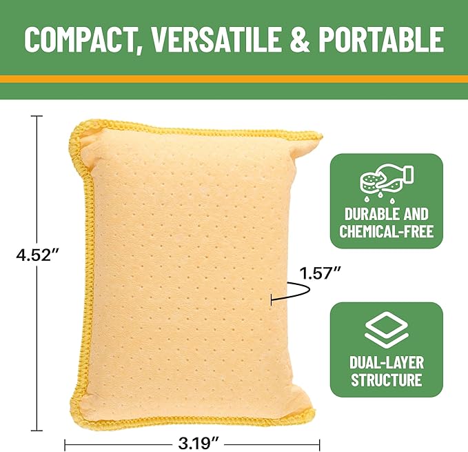 Evelots Car Windshield Cleaner Chamois, 4 Pack, Window Glass Defogger Sponge, Yellow