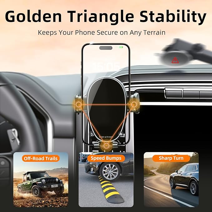 Phone Holder for F150 (2021-2024 2025, 14th Gen), Dash Phone Mount for Truck, 360° Mobile Holder, Hands Free Automobile Cradlest for iPhone, Samsung & Android, Car Gadgets & Accessories for Ford F-150