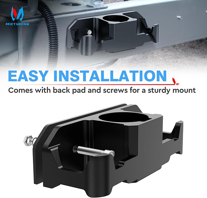 MICTUNING Trailer Towing Organizer for 7 Way Plug, Heavy Duty Side Hooks Chain Cable Wire Harness Holder, Anti-Rust Aluminum Metal RV Accessories