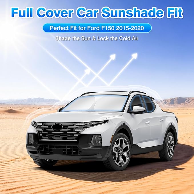 T TGBROS Windshield Sun Shade for Ford F150 2015 2016 2017 2018 2019 2020 Car Window Shades Thicken UV Block and Blackout Privacy Foldable Sunshades 6PCS Accessories Keep Cool Sun Visor Covers