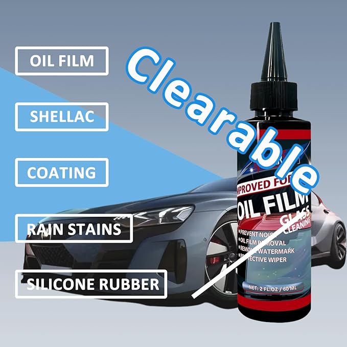 Glass Cleaner Spray - Helps Prevent Repels Rain for Exterior Car Windows