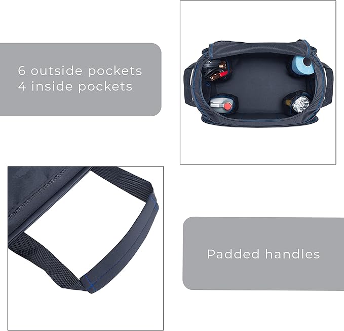 Smart Design Pop Up Trunk Organizer with Easy Carry Handles, Side Pockets, and Zipper Top - Collapsible Design - Holds 50 lbs