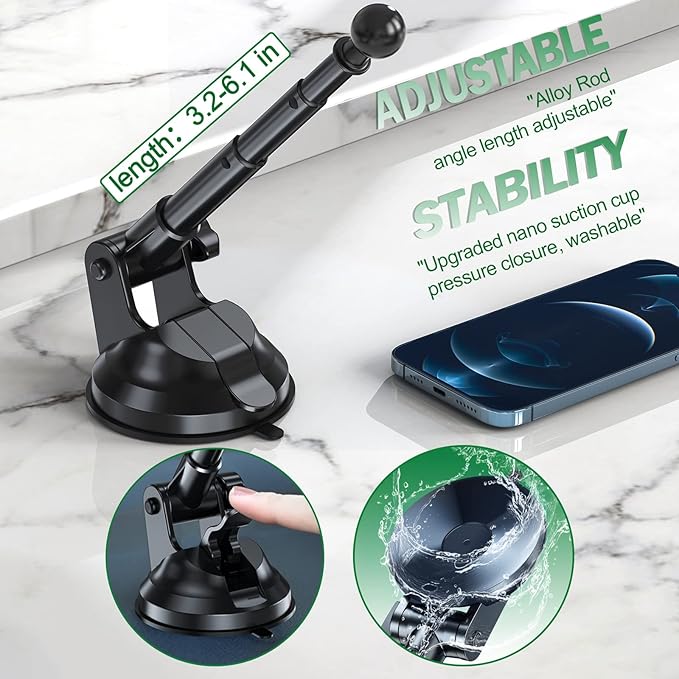 Z Fold 4 Car Mount for Dashboard Windshield Window, Aluminum 2 Mode for Samsung Galaxy Z Fold 6 5 4 3 2 Accessories and iPhone 16 15 Pro Max
