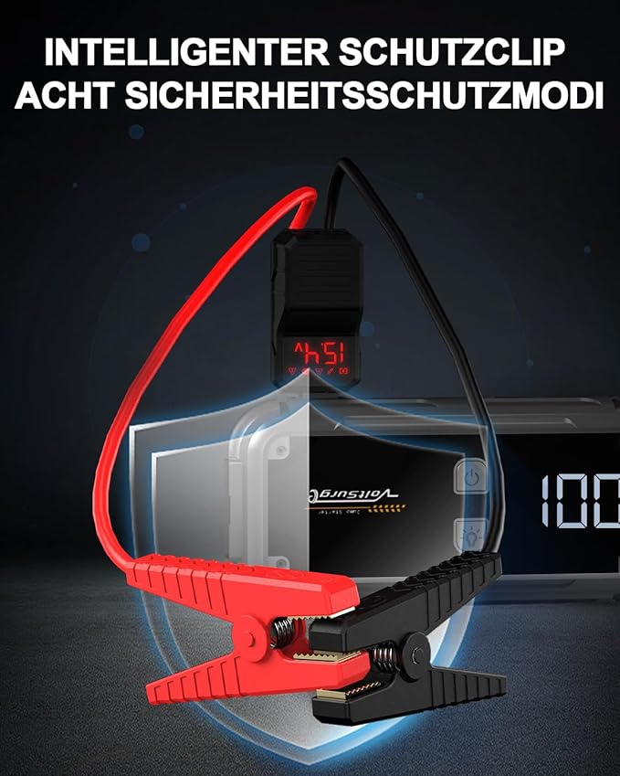 5000A Portable Jump Starter for Car, 12V Jump Box for Engine Max 7.0L Gas/5.5L Diese, Jumper Starter Battery Charger Pack with LED Flashlight & USB Port