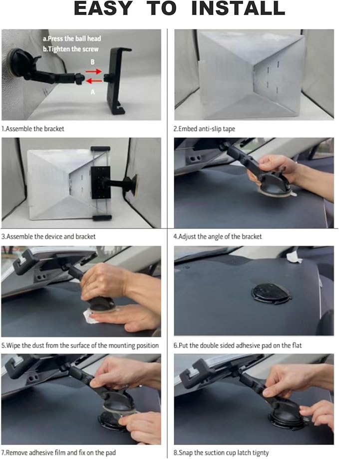 Car Dashboard Mount for Starlink Mini,Car Suction Cup Mount Holder,Wider Adjustable Angle High Strength Suction Base
