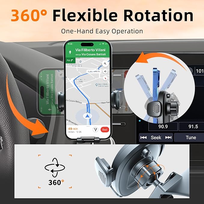 Car Phone Holder for Honda Accord (2018-2021 2022 10th Gen,8"),Screen Phone Mount,360 Phone Holder Rotating,Hands Free Mobile Holder,Car Mount for iPhone,Samsung & Android,Accord Interior Accessories