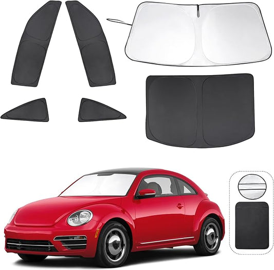 TINGLU Window Shades for Volkswagen VW Beetle 2012-2019 Accessories Car Side Full Windows Windshield Sun Shade Sun UV Rays & Privacy Protection for Camping,Napping,and Relaxing 6PCS