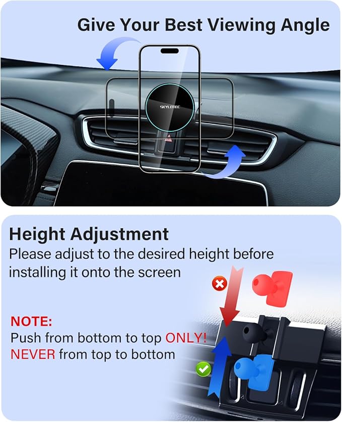 SKYLOTEC Phone Mount for Toyota RAV4 2013-2018 Accessories Car Magnetic Phone Holder Compatible with MagSafe, Strong Magnets Fast Wireless Charger Cell Phone Base