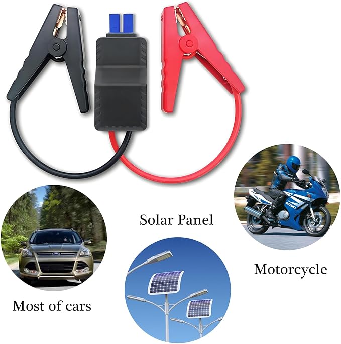 10AWG EC5 Jump Starter Cable,Smart Alligator Clip Clamp to EC5 Jump Starter Replacement Cables Emergency Car Jump Starter Booster for Vehicle, SUV, Truck, RV.