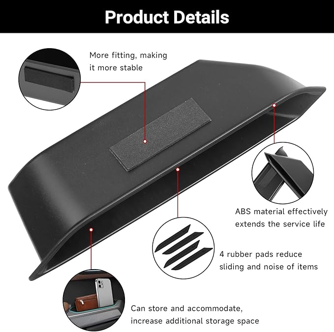 5PCS Center Console Tray for 2025 2026 Ford Bronco Accessaries 4 Door Full Size 2025 Bronco Front Rear Door Handle Pocket Storage Box ABS Material(Not Applicable Sport Models)