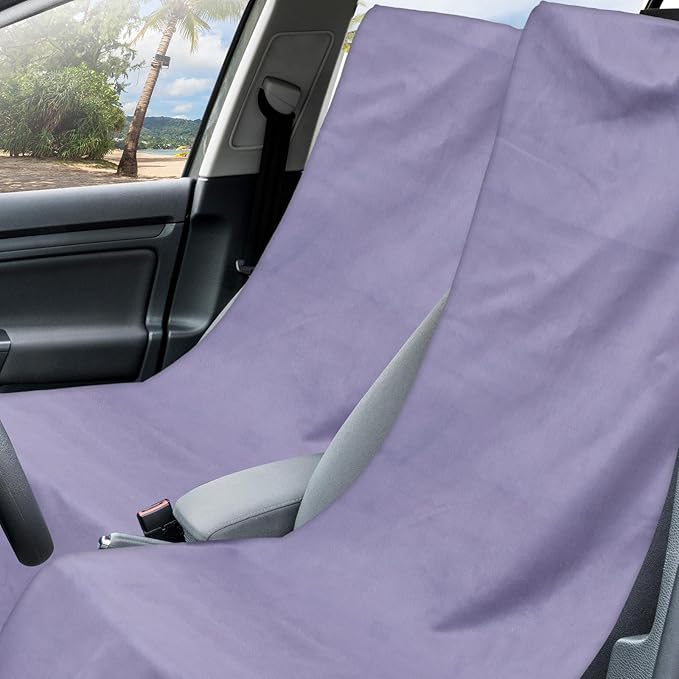 Hahafelt 2 Pack Car Seat Towel Covers with Storage Bag 63 x 32 Inch Athletic Running Towel Seat Sweat Washable Non Slip Cover Gift for Car Outdoor Sport Activities (Gray)