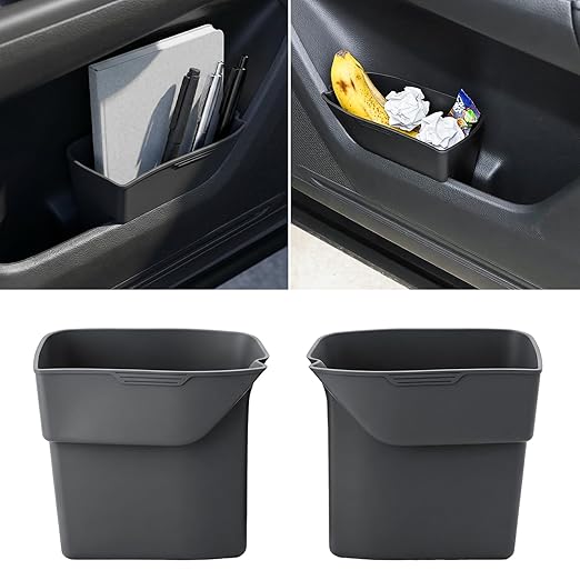 2PCS Door Side Trash Can Compatible with 2023 2024 2025 2026 Honda CRV Garbage Bin Storage Box Trash Bin Tray Silicone Material and Waterproof Interior Accessories