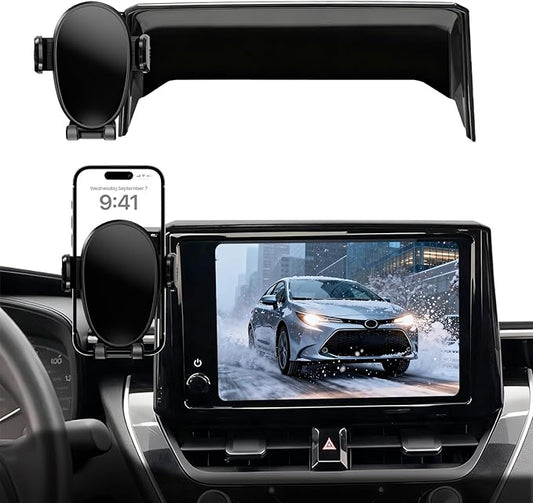 Phone Mount for Toyota Corolla (2019-2025 2026,8") / Corolla Hatchback (19-26) / Corolla Cross (2022-2026), 360° Adjustable Dashboard Car Mount, Hands Free Mobile Holder, with Storage Box, 2020 2021