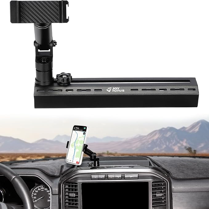 JOYTUTUS Aluminum Phone Holder Dash Mount Compatible with Ford F150 2021 2022 2023 2024 2025 2026 F-150, Cell Phone Holder Dash Mount for Truck, Stable Installation