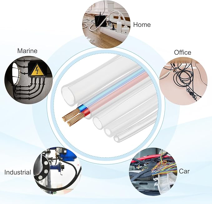 MECCANIXITY 3 m Split Silicone Cable Sleeve Tubing, ID 3mm Clear Split Silicone Tube Cord Organizer Wire Shielding Sheathing Wrap for USB Charge Power Cord Audio Video Cable
