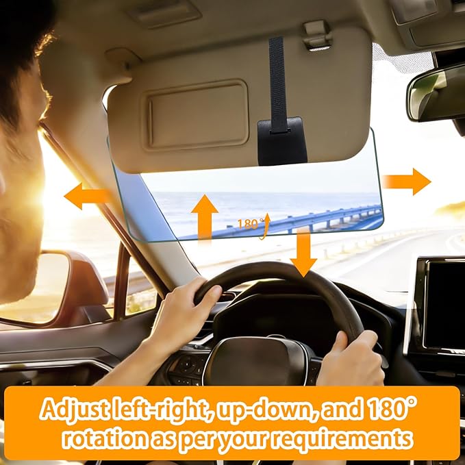 Sun Visor Extender for Cars，Adjustable Car Visor Extender Sun Blocker (UV400)，Polarized Car Sun Visor，Safe Driving Extension for Glare,Clip on Sun Visors for Cars, Universal (Universal, XL)
