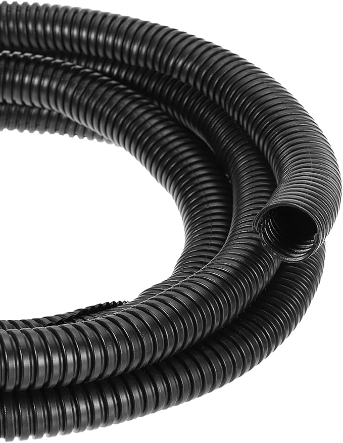 DMiotech 10ft Wire Loom Split Tubing 3/4 Inch(19 Mm) ID, Cord Protectors from Pet Flexible Conduit Cable Management for Office, Home, Garden, Black