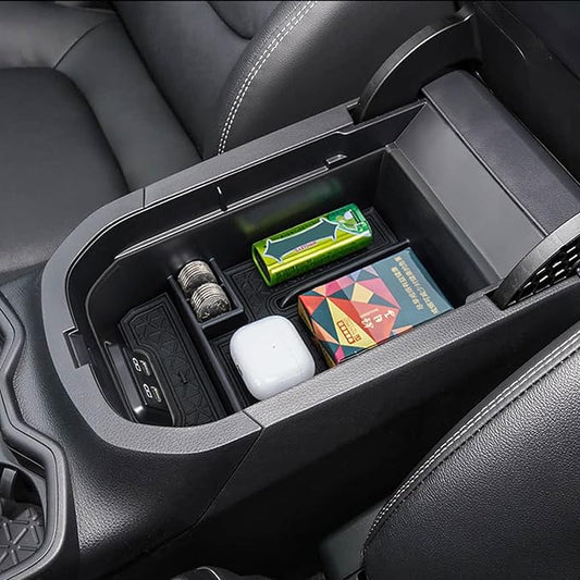 Center Console Organizer Tray Compatible with Toyota RAV4 2025 2024 2023 2022 2021 2020 2019 Armrest Storage Box Insert Tray Secondary Interior Accessories