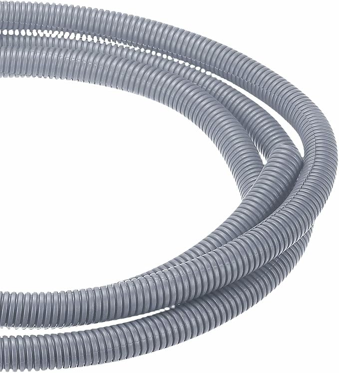 DMiotech 10ft Wire Loom Split Tubing 5/8 Inch(15.9mm) ID, Cord Protectors from Pet Flexible Conduit Cable Management for Office Home Garden, Gray