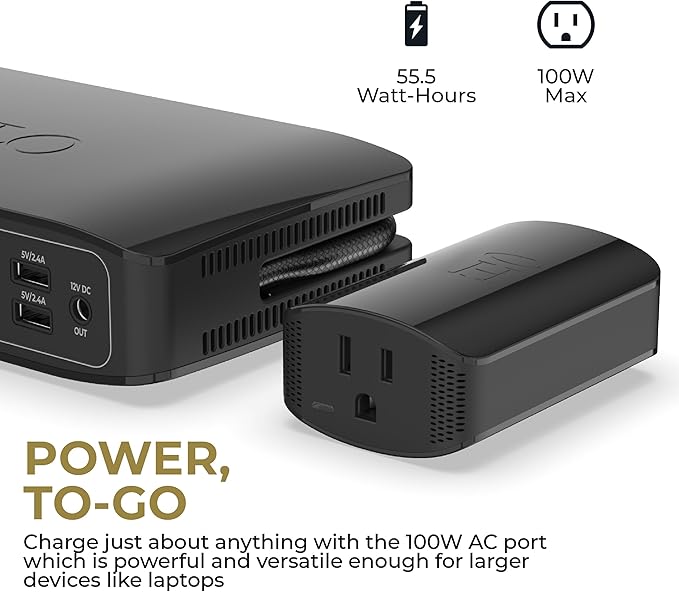 HALO Bolt Air+ AC 55500 Portable Car Battery Jump Starter | 100 PSI Air Compressor, 55.5Wh USB Power Bank with AC Outlet, Emergency Floodlight & Charger, Jump Cars SUVs & Trucks, Inflate Tires — Black