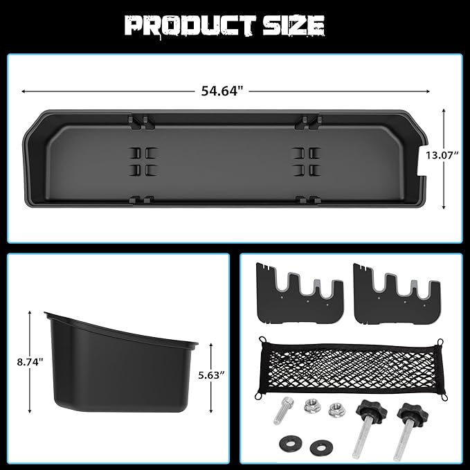 WHALEMOTOR Underseat Storage Compatible with Ford F150(2015-2026)&Super Duty(2017-2026) SuperCrew/Crew Cab, Upgraded Rear Under Seat Organizer Cargo Box for F-150 F250 F350 F450 F550