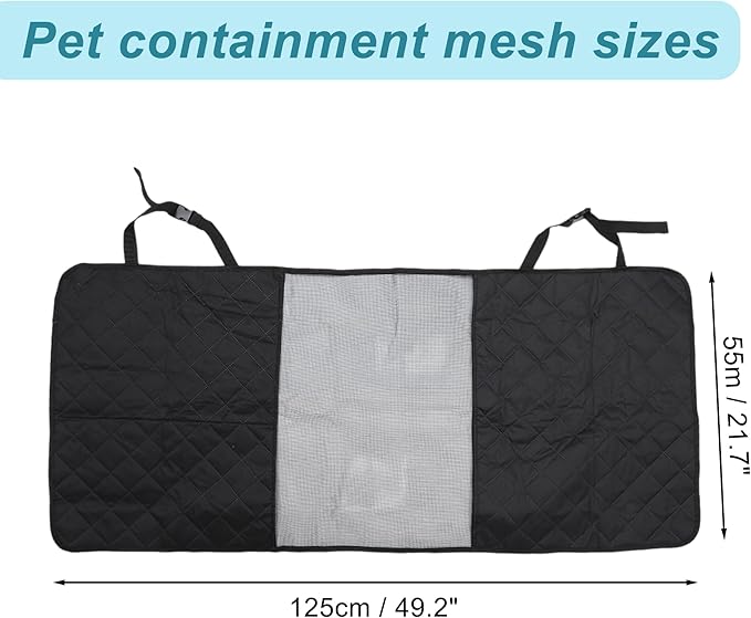 Dog Car Net Barrier, Pet Barrier with Adjustable Rope, Universal for Cars, SUVs, Easy Install, for Safe Driving with Children Pets, Black