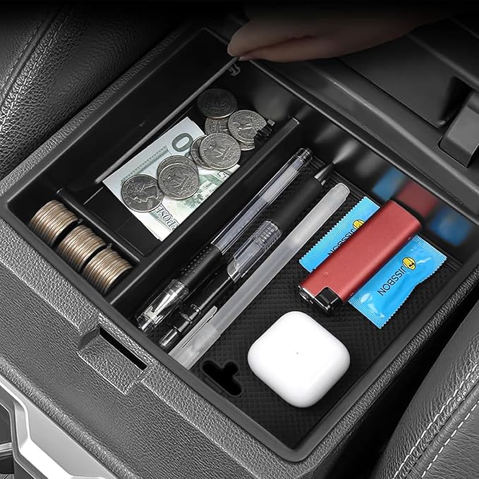 YOJOJOCO Center Console Organizer Compatible with Toyota 2026 2025 2024 Tacoma Accessories ABS Plastic Material Hidden Storage Box