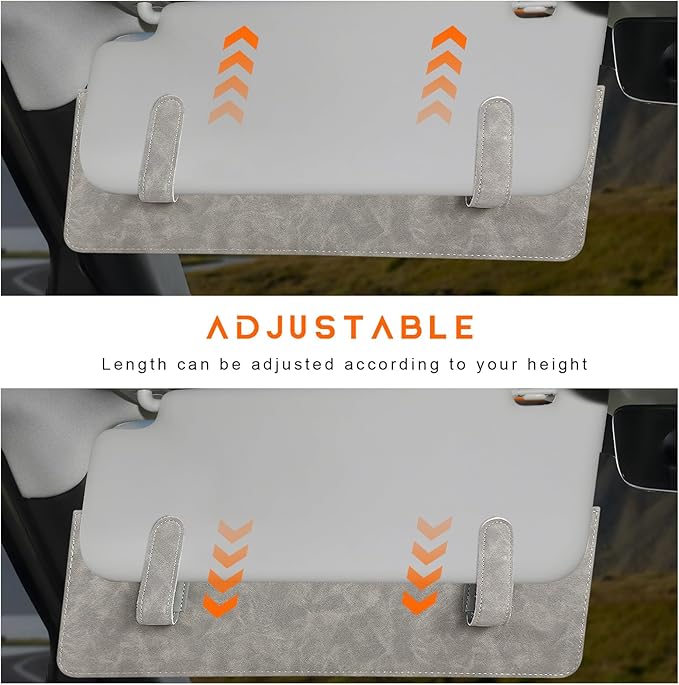 2 PCS Sun Visor Extender for Car, Anti-Glare Sunvisor Extension Shade Attachment for Safe Driving, Clip-On Sun Blocker Sunshade Extender Protect Driver Passenger from UV Rays (Spot Gray)