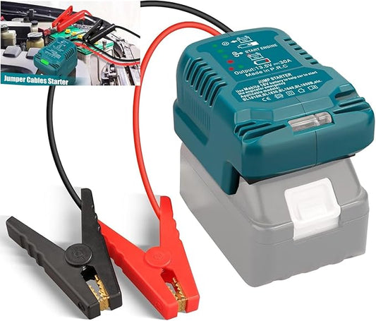 Car Jump Starter, for Makita 18V Li-ion Battery Jump Starter Adapter Powered with Jumper Cables&Clamps, Car Portable Jump Starter with 18V Adapter Charger(Battery not Included)