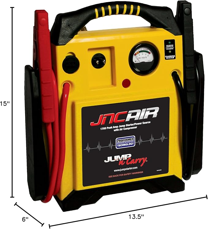 Clore Automotive Jump-N-Carry JNCAIR 1700 Peak Amp Jump Starter with Air Compressor