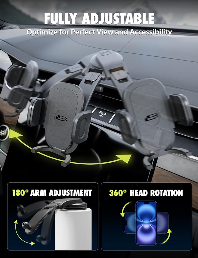 Bracketron TripGrip Low-Profile Dashboard Car Phone Holder Mount, One-Click Expandable Phone Holders for Your Car for All Smartphones