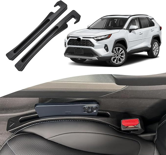 Toyota Highlander Seat Gap Filler, Car Seat Gap Filler Organizer Stop Things from Dropping Customized Interior Accessories for Toyota, Black Pack of 2