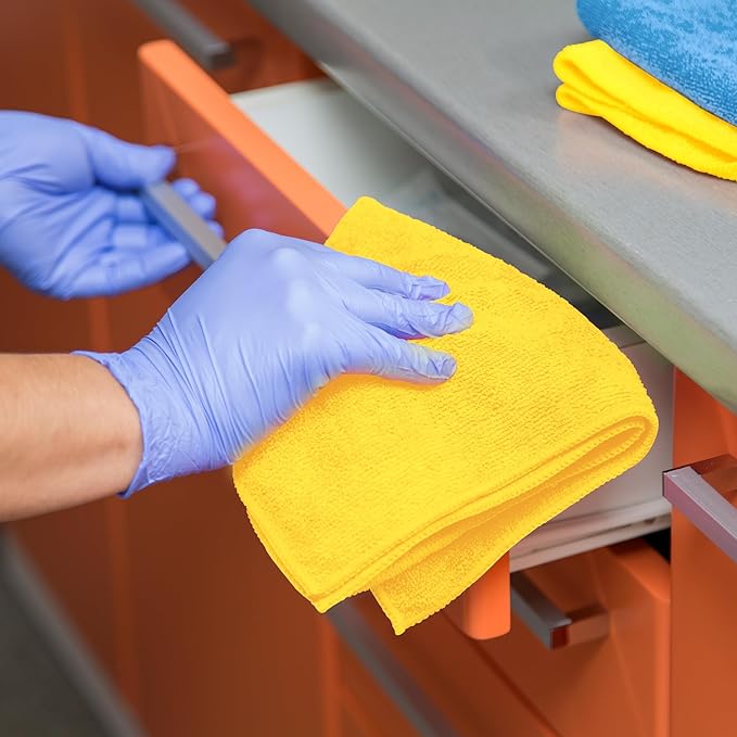 Yellow Microfiber Towels (Value Pack of 36) Size 16" x 16" Large, Highly Absorbent Cleaning Rags, Lint Free Towels, Reusable and Washable, Microfiber Towel for Cars