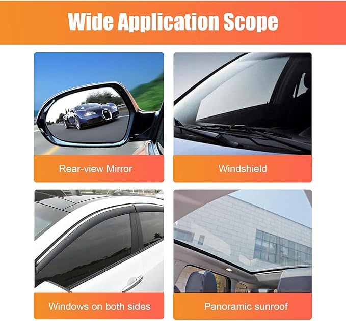 2PCS Glass Oil Film Remover for Car,100ml Roll-On Glass Compound with Cleaning Board, Removes Oil Film & Smudges,Automotive Oil Film Cleaning Brush for Car Windows