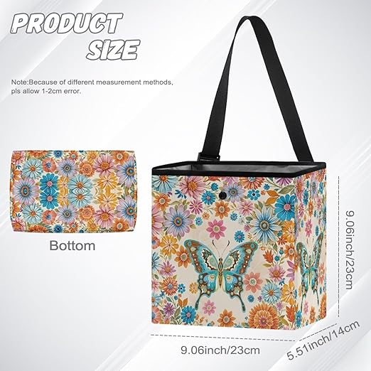 Butterfly Car Trash Can for Back Seat Car Accessories for Women Men Boho Mandala Leakproof Auto Garbage Cans Hanging Trash Bin for Car Water-Resistant