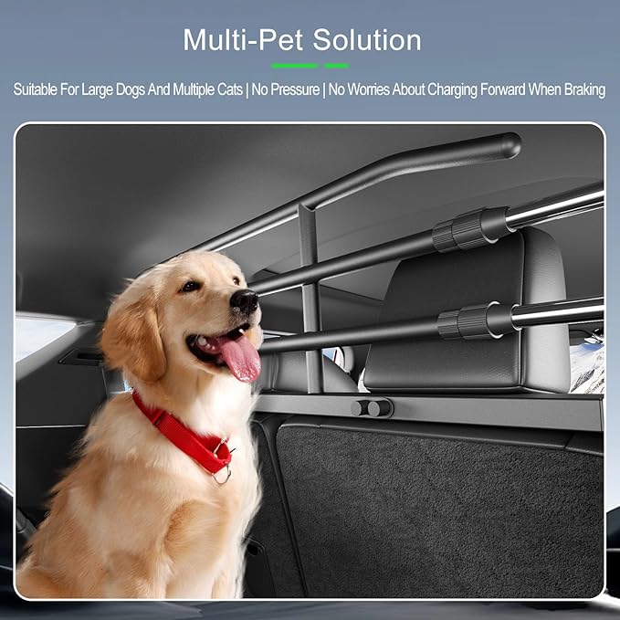 xipoqix Dog Car Barrier Compatible with 2025 2026 Toyota 4Runner Trunk Cargo Pet Barrier Carbon Steel Behind 2nd Row Pet Divider Gate Replacement for 2025 2026 Toyota 4Runner Accessories