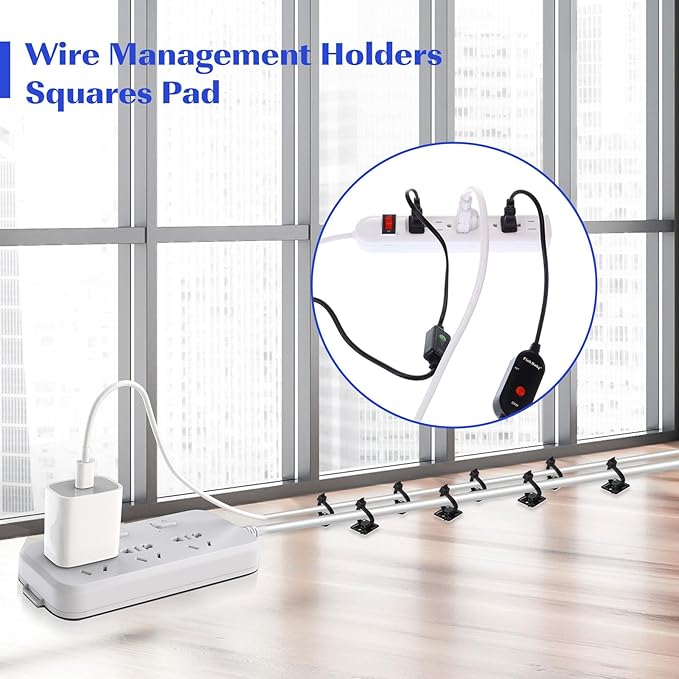 500 Pcs 3/4 Inch Black Self Adhesive Cable Zip Tie Mounts Wires Zip Tie Mounting Base Holders Management Anchors Organizer Holders for Indoor & Outdoor Cable Organization