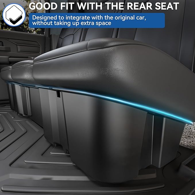 oEdRo Upgraded Under Seat Storage Box Fit with 2019-2026 Chevy Silverado/GMC Sierra 1500, 2020-2026 Silverado/Sierra 2500HD 3500HD Double Cab & Crew Cab, 2-in-1 Underseat Storage Black Tool Box